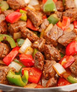 Thumbnail Steak Tips With Peppers